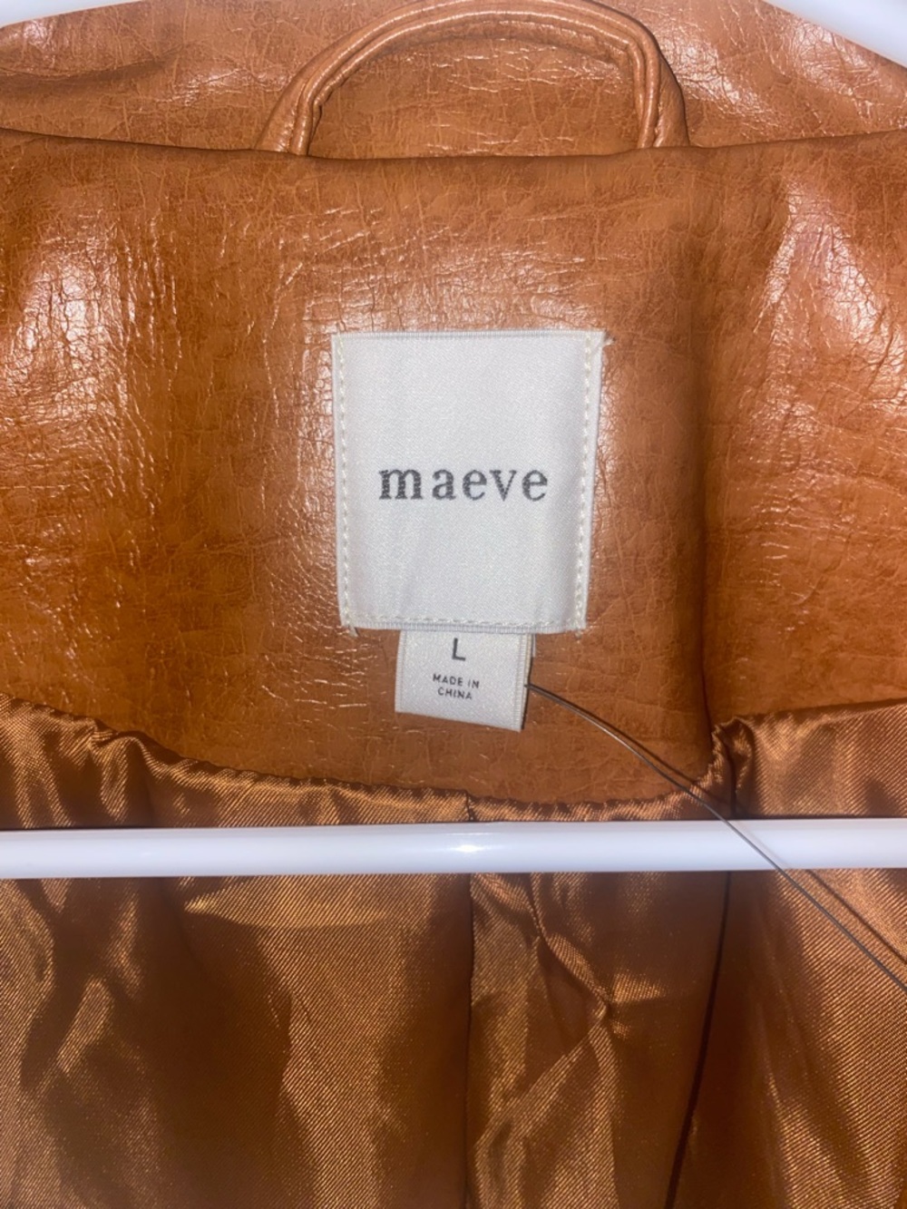 Maeve Cognac Brown Leather Blazer Jacket - Picture 7 of 9